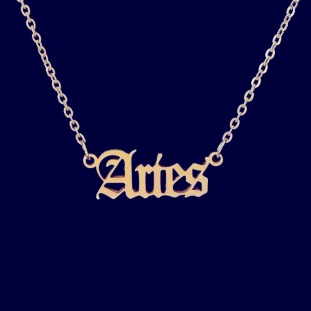 12 Astrological Letter Pendants Necklace 925
